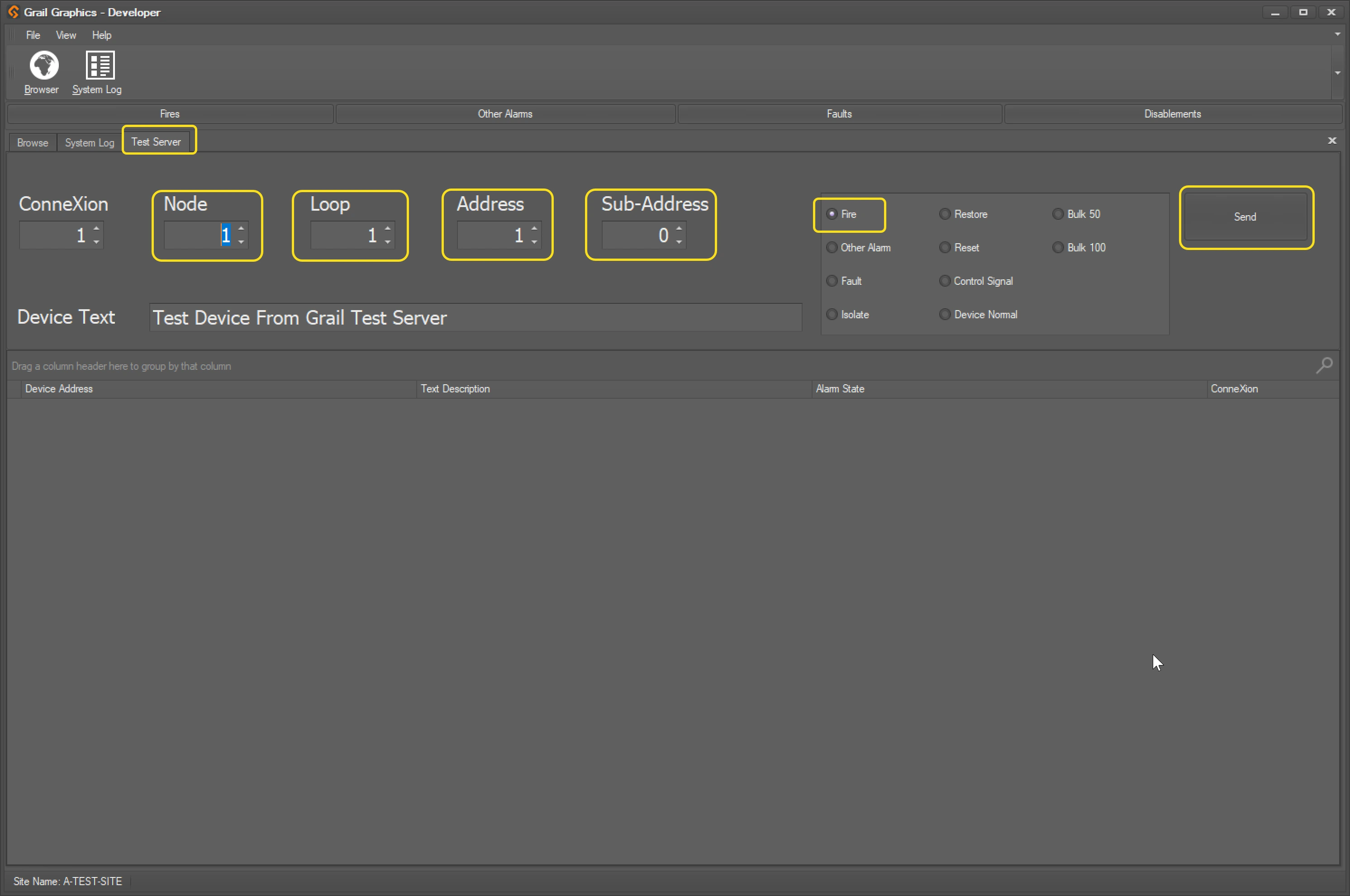 Grail test server